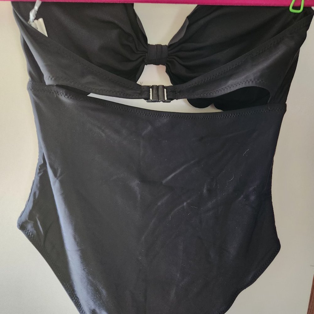 Black one piece swim suit
